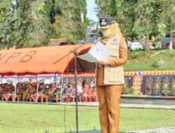 Bupati Dewi Handajani Pimpin Apel Siaga Bencana Kabupaten Tanggamus Tahun 2022