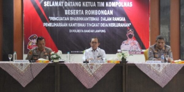 Polresta Bandar Lampung Terima Kunjungan Tim Kompolnas RI