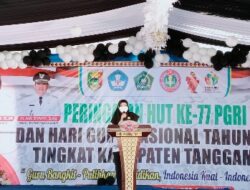 Bupati Tanggamus Hadiri Peringatan HUT PGRI ke-77dan Hari Guru Nasional 2022