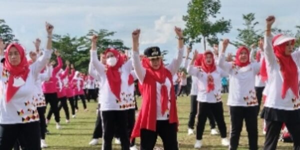 Senam Pagi Peringati HUT Ke-51 KORPRI dan HUT DPW Ke-23 Kabupaten Tanggamus