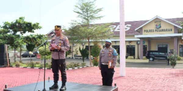 Polres Pesawaran Gelar Pasukan Pengamanan Pilkades Serentak Kabupaten Pesawaran