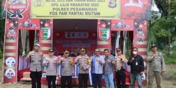 Kapolres Pesawaran  Laksanakan Patroli Pos Pam dan Pos Yan Ops Lilin Krakatau 2022 di Jalur Pesisir Pantai