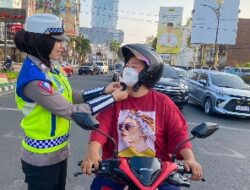 Srikandi Polwan Satlantas Polresta Bandar Lampung Galakkan Patroli Kamtibcarlantas