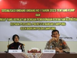 Bidkum Polda Lampung Sosialisasikan Undang Undang Nomor 1 Tahun 2023 di Polresta Bandar Lampung