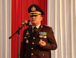 Kapolresta Bandar Lampung Pimpin Upacara Penurunan Bendera HUT Kemerdekaan RI Ke 78