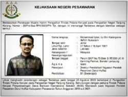 Kejari Pesawaran Terbitkan  Surat Panggilan Sidang Terhadap DPO Korupsi dana Bos Ponpes Darul Huffaz