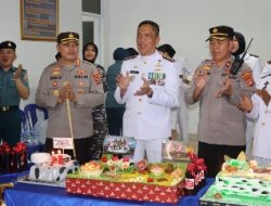 HUT TNI Ke 78, Polresta Bandar Lampung Berikan Kejutan Ke Kodim dan Lanal Lampung