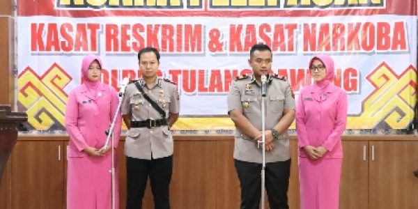 Polres Tulang Bawang Gelar Penyerahan Jabatan dan Pelepasan Dua Kasat
