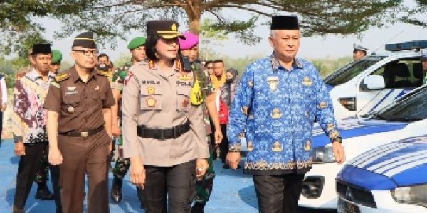 Polres Pesawaran Apel Gelar Pasukan Operasi Mantap Brata Krakatau 2023