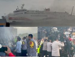 Kapal Penumpang Tranship 1 Merak – Bakauheni Kebakaran di Perairan Lampung