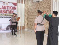 Kapolresta Bandar Lampung Lantik AKBP Erwin Irawan Sebagai Waka Polresta