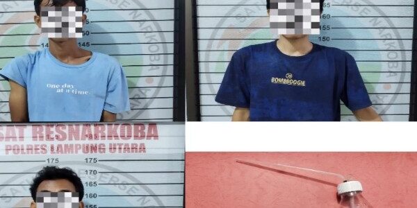 Tengah Asik Nyabu, Tiga Pemuda Diamankan Satres Narkoba Polres Lampung Utara