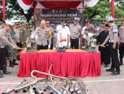Polres Pringsewu Musnahkan Ratusan Kenalpot Brong