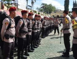 Jelang Pemilu 2024, Kapolres Tanggamus Periksa Seluruh Personel Pengamanan TPS