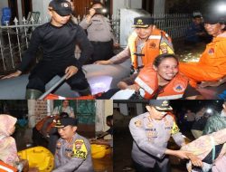 Banjir Di Bandar Lampung, Polresta Bandar Lampung Bergerak Cepat Bantu Evakuasi Warga Di Sejumlah Lokasi