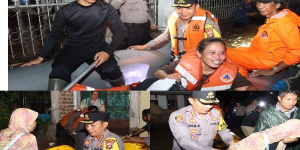 Banjir Di Bandar Lampung, Polresta Bandar Lampung Bergerak Cepat Bantu Evakuasi Warga Di Sejumlah Lokasi