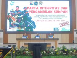 Penandatanganan Pakta Integritas Dan Pembacaan Sumpah Penerimaan Polri 2024, Kapolda Lampung : Tunjukan Kemampuan Terbaik