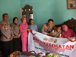 HUT Bhayangkara ke-78 Kapolresta Bandar Lampung Kunjungi  Anggota Yang Sakit Menahun dan Purnawirawan Polri