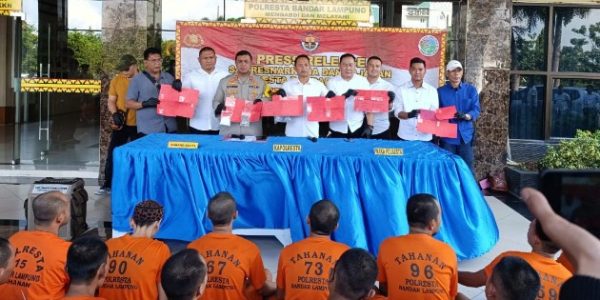 2 Pekan Ops Antik 2024, Polresta Bandar Lampung Ungkap 48 Kasus Narkoba, Tangkap 71 Tersangka
