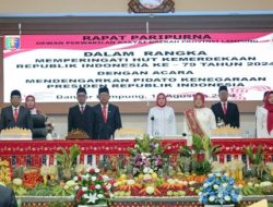 Paripurna DPRD Provinsi Lampung Dalam Mendengarkan Pidato Presiden RI