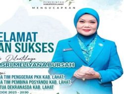 Hj. Sri Meliyana Di Lantik Sebagai Ketua Tim Penggerak PKK Kabupaten Lahat