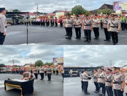 Kapolres Lahat Pimpin Langsung Upacara Sertijab Tiga Kapolsek Polres Lahat