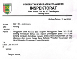 Indikasi Pungli Program BSMS di Desa Baturaja, Ini Jawaban Inspektorat Pesawaran