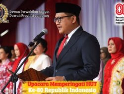 Ketua DPRD Lampung Ahmad Giri Akbar Membacakan Teks Proklamasi HUT RI Ke-80