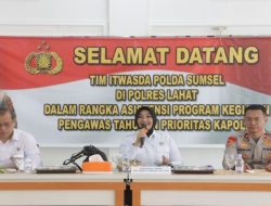 Kapolres Lahat Sambut Tim Asistensi Itwasda Polda Sumsel Dalam Rangka Pengecekan Program Kapolri
