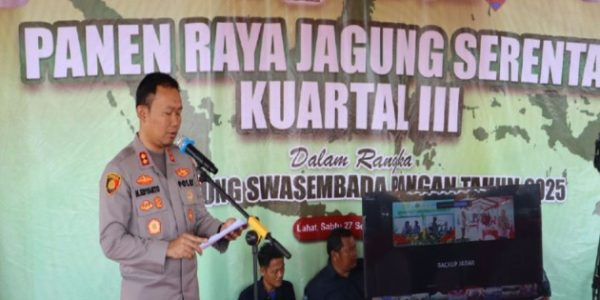 Kapolres Lahat Hadiri Panen Raya Jagung Serentak Triwulan III Secara Virtual