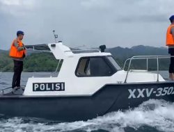 Satpolairud Polres Tanggamus Lakukan Patroli dan Pencarian Korban Hilang Kebakaran KM Maulana 3.0