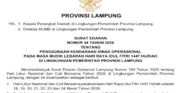 Gubernur Rahmat Mirzani Larang ASN Gunakan Kendaraan Dinas untuk Mudik Lebaran