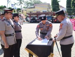 Kapolres Tanggamus Pimpin Sertijab Sejumlah Pejabat Utama dan Kapolsek Jajaran