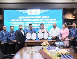 Gubernur Bersama Dirut PT. Nusantara Plastik Energi  Tandatangani MoU Pengolahan Sampah dan Pengembangan Potensi Energi  Industri di  Lampung