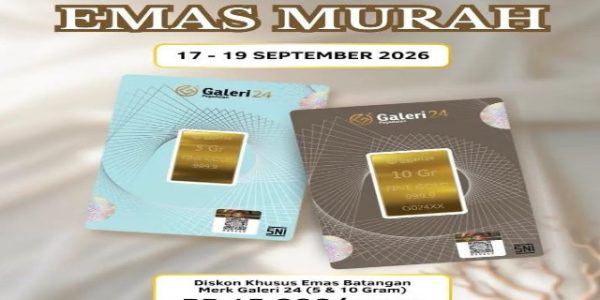 Galeri 24 Pegadaian Gelar Promo Emas Murah, Diskon Emas Batangan Hingga Rp15 Ribu per Gram
